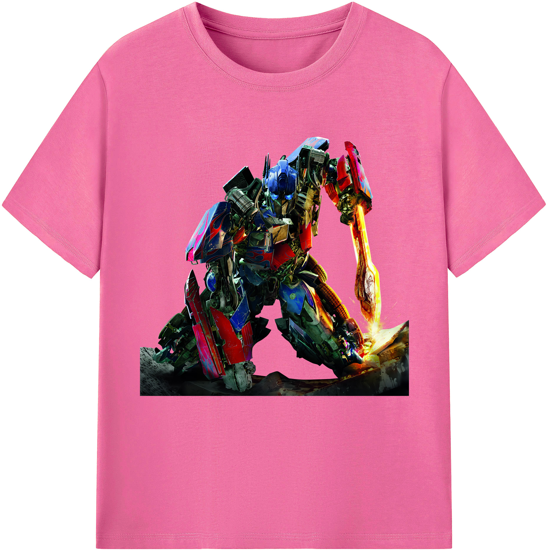 （画像用） Transformers トランスフォーマー レディースカジュアルプリントTシャツ（綿100％）